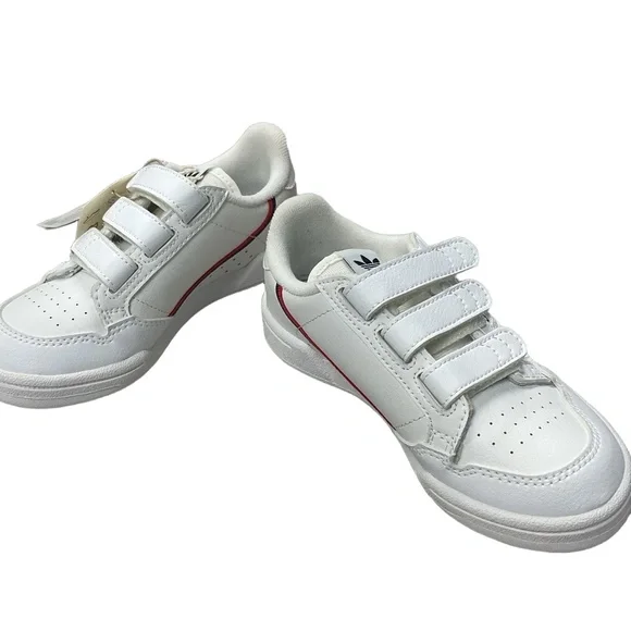 NWT Adidas Kids Continental 80 Sneakers US 12K White Retro Velcro Ortholite - Picture 5 of 9